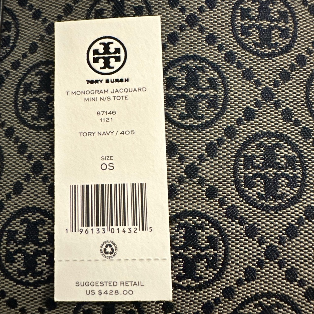Tory Burch Monogram Mini Tote in Navy - Picture 7 of 7